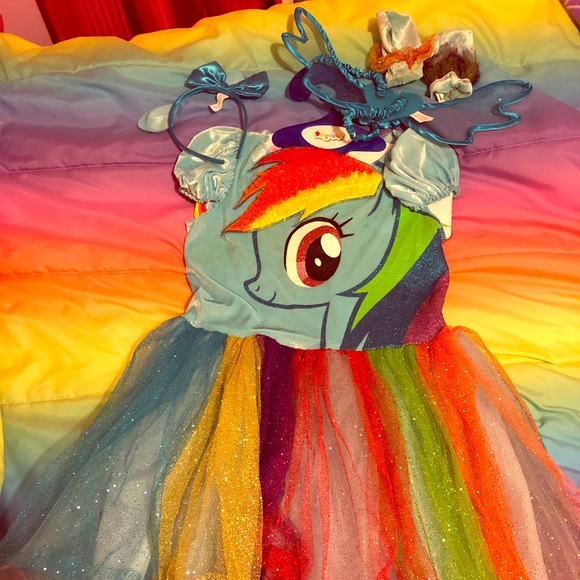 my little pony dress birthday Rainbow Tutu Dress with Number 2T